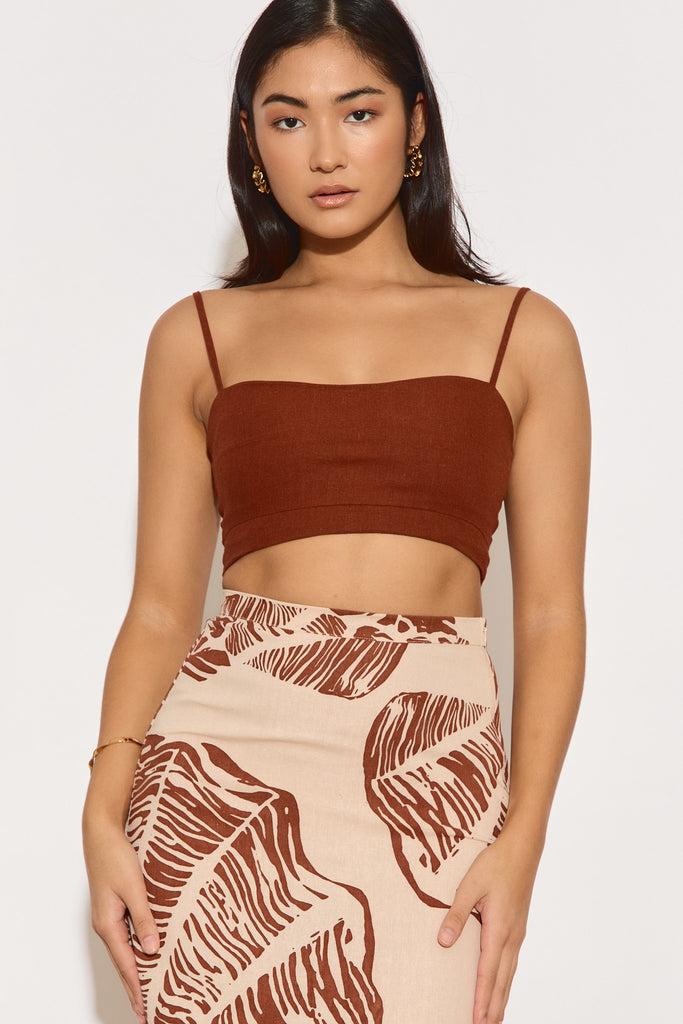 IRIANNA CROP TOP - RED CLAY