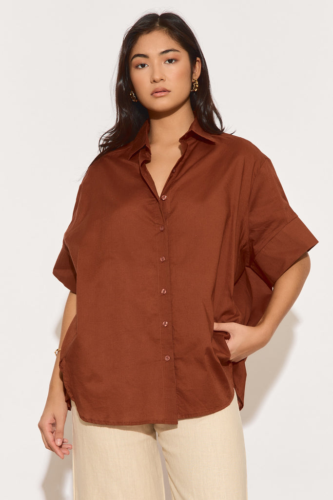 LOIS SHIRT - RED CLAY