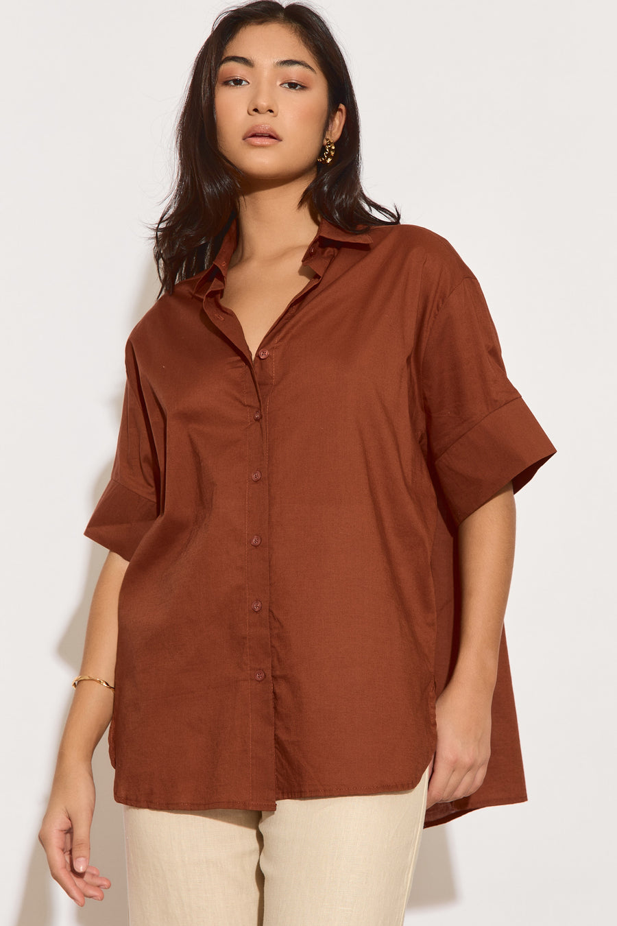 LOIS SHIRT - RED CLAY