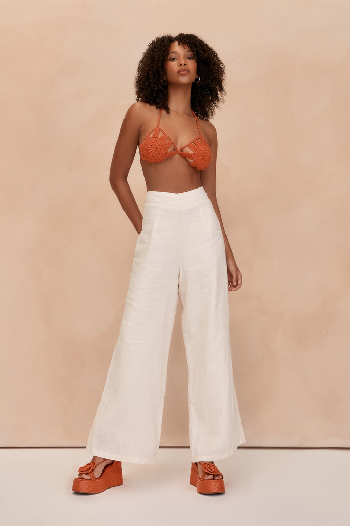 MILLY CROCHET TOP - ORANGE BURNT