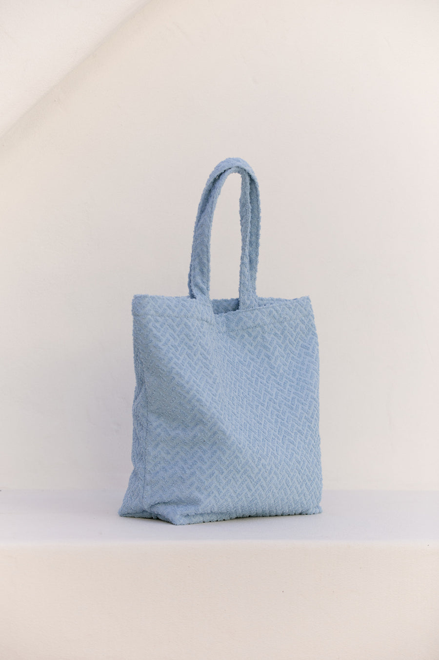 TERRY TOWELLING TOTE - BLUE