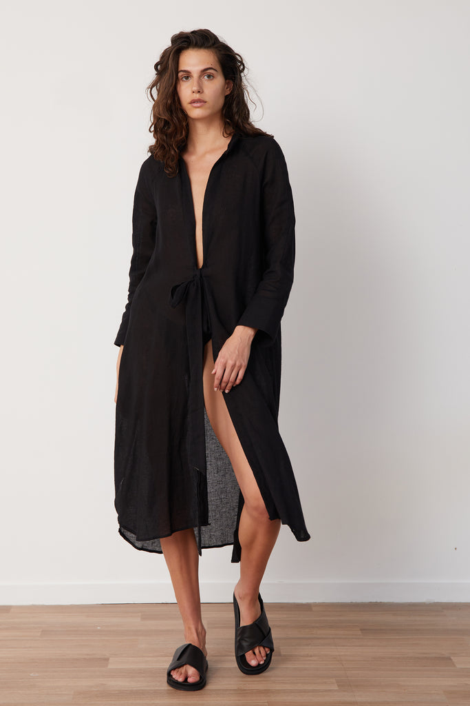 RAE SHIRT DRESS - BLACK