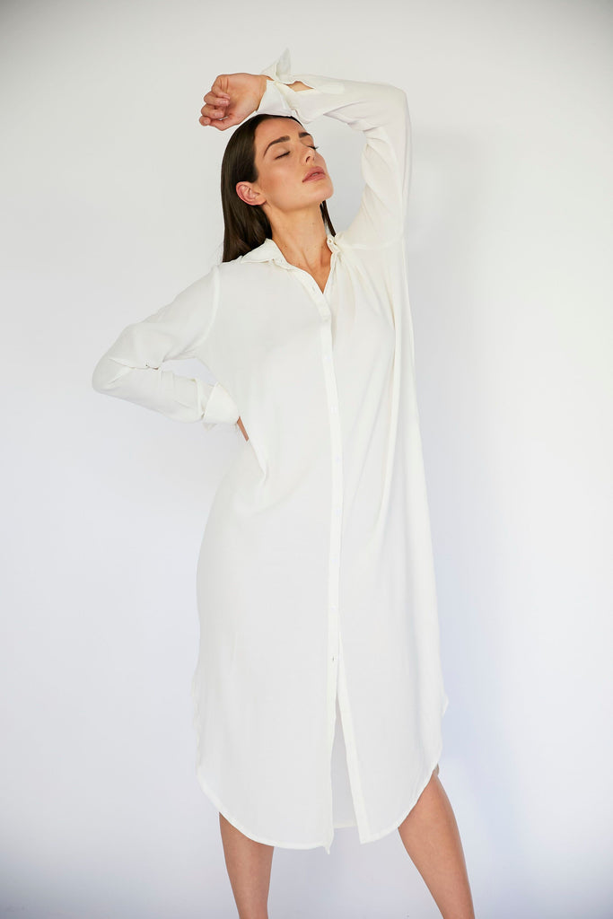 EDDIE SHIRT DRESS - IVORY