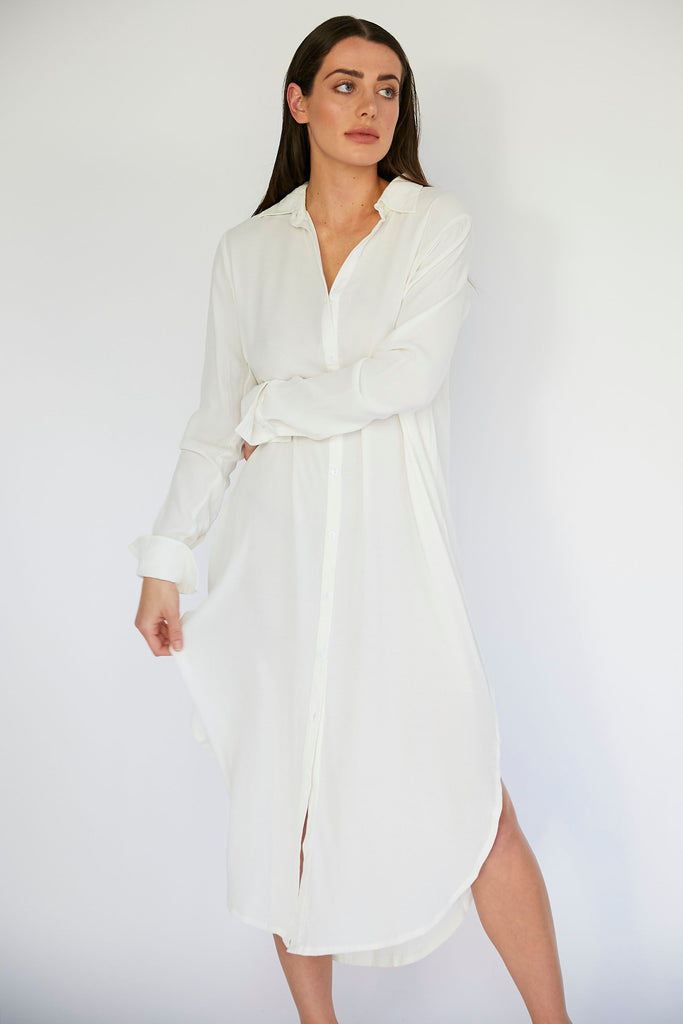 EDDIE SHIRT DRESS - IVORY